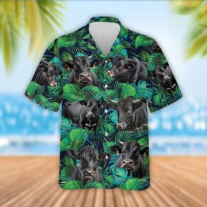 Farm Hawaiian Shirt, Black Angus Cattle…