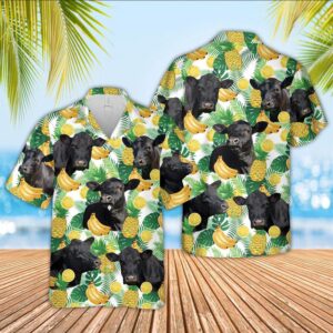 Farm Hawaiian Shirt, Black Angus Cattle…