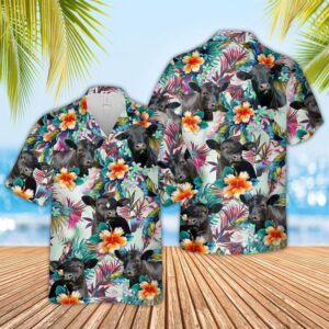 Farm Hawaiian Shirt, Black Angus Colorful…