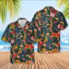 Farm Hawaiian Shirt, Black Angus Cow And Flower Drawing Hawaiian Shirt, Animal Hawaiian Shirt