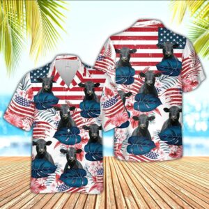 Farm Hawaiian Shirt, Black Angus Flag…