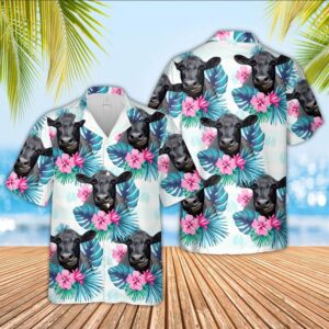 Farm Hawaiian Shirt, Black Angus Foot…