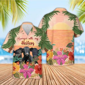 Farm Hawaiian Shirt, Black Angus Hangin…