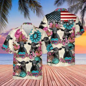 Farm Hawaiian Shirt, Black Angus Happiness…