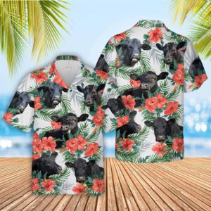 Farm Hawaiian Shirt, Black Angus Hawaiian…