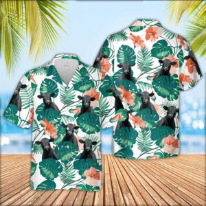 Farm Hawaiian Shirt, Black Angus Pattern…