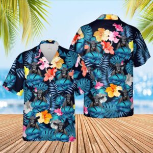 Farm Hawaiian Shirt, Black Angus Pattern…