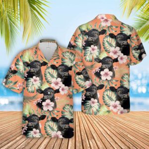 Farm Hawaiian Shirt, Black Angus Summer…