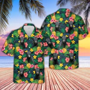 Farm Hawaiian Shirt, Black Angus Summer…