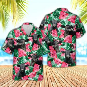 Farm Hawaiian Shirt, Black Angus Watermelon…