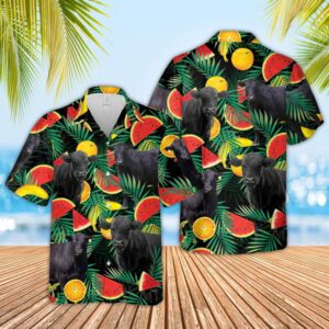 Farm Hawaiian Shirt, Black Angus Watermelon…