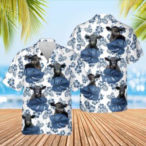 Farm Hawaiian Shirt, Black Angus White…