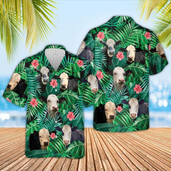 Farm Hawaiian Shirt, Black Baldy 3D Hawaiian Shirt, Animal Hawaiian Shirt