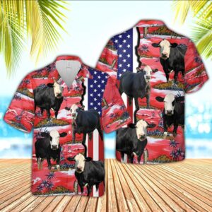 Farm Hawaiian Shirt, Black Baldy American…