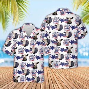 Farm Hawaiian Shirt, Black Baldy American…