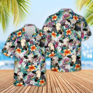 Farm Hawaiian Shirt, Black Baldy Colorful…