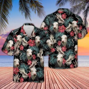 Farm Hawaiian Shirt, Black Baldy Dark…