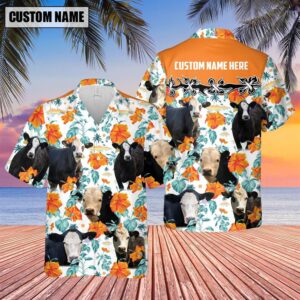 Farm Hawaiian Shirt, Black Baldy Hibiscus…
