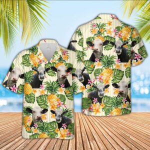 Farm Hawaiian Shirt, Black Baldy Pineapple…