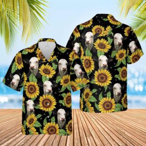 Farm Hawaiian Shirt, Black Baldy Sunflower…