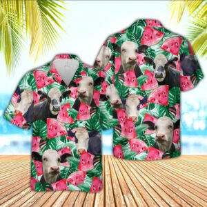 Farm Hawaiian Shirt, Black Baldy Watermelon…