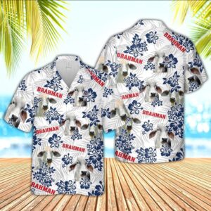 Farm Hawaiian Shirt, Brahman American White…