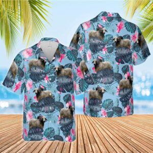 Farm Hawaiian Shirt, Brahman Blue Hibiscus…