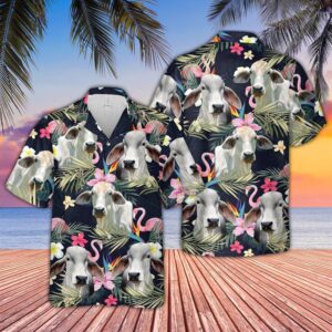 Farm Hawaiian Shirt, Brahman Cattle And…