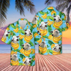 Farm Hawaiian Shirt, Brahman Cattle Banana…