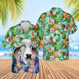 Farm Hawaiian Shirt, Brahman Cattle Big…