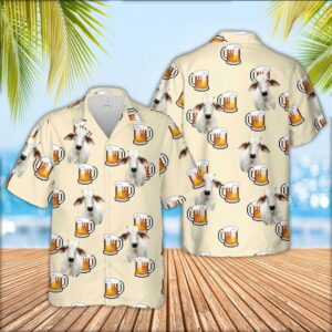 Farm Hawaiian Shirt, Brahman Cattle Drink…