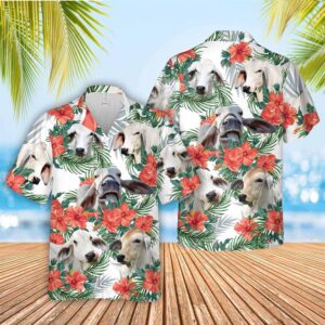 Farm Hawaiian Shirt, Brahman Cattle Hibucis…