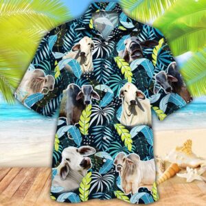 Farm Hawaiian Shirt, Brahman Cattle Jungle…