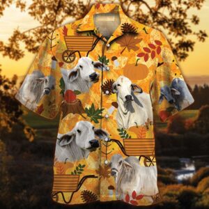 Farm Hawaiian Shirt, Brahman Cattle Nature…