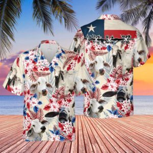 Farm Hawaiian Shirt, Brahman Cattle Texas…