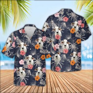 Farm Hawaiian Shirt, Brahman Cattle Tropical…