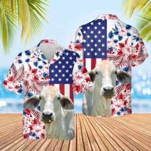 Farm Hawaiian Shirt, Brahman Cattle Us…