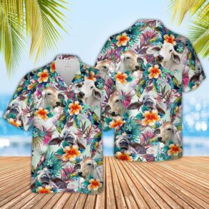 Farm Hawaiian Shirt, Brahman Colorful Leaf…