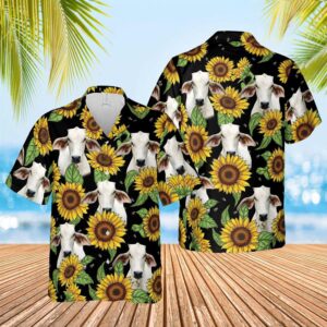 Farm Hawaiian Shirt, Brahman Sunflower Hawaiian…