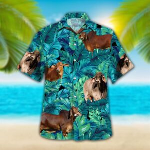 Farm Hawaiian Shirt, Brahman Tropical Hawaiian…