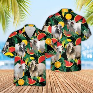 Farm Hawaiian Shirt, Brahman Watermelon Hawaiian…