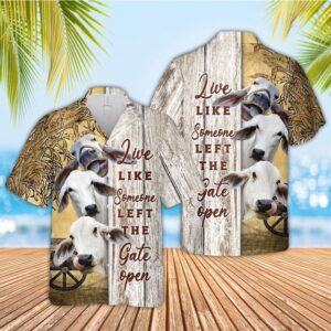 Farm Hawaiian Shirt, Brahman Woods Pattern…