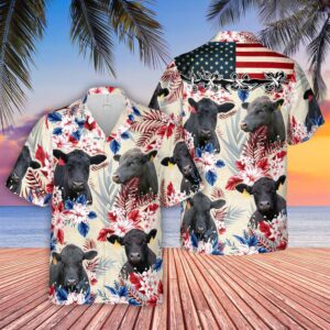 Farm Hawaiian Shirt, Brangus Pattern Us…