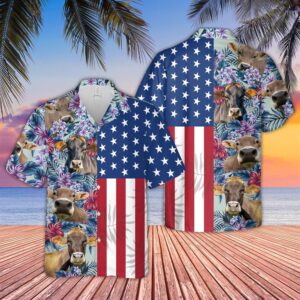 Farm Hawaiian Shirt, Brown Swiss Flower…