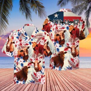 Farm Hawaiian Shirt, Cattle Texas Flag…