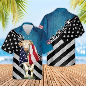 Farm Hawaiian Shirt, Charolais Cattle American…