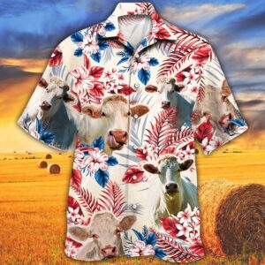 Farm Hawaiian Shirt, Charolais Cattle Australian…