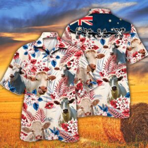 Farm Hawaiian Shirt, Charolais Cattle Australian…