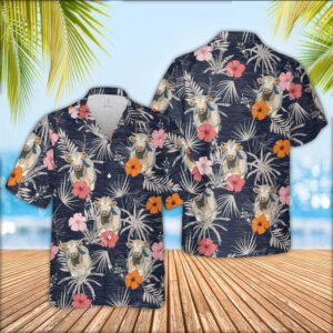 Farm Hawaiian Shirt, Charolais Cattle Tropical…