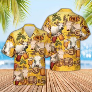 Farm Hawaiian Shirt, Charolais Drink Beer…